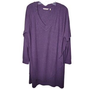 Soft Surroundings Womens Sz Large MARLA Knit sweater Lagenlook Dress purple